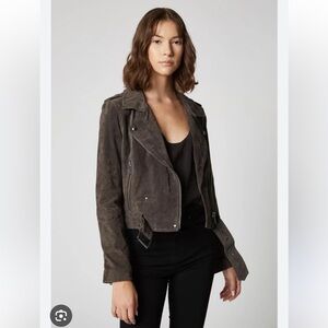 Blank NYC Grey Suede Moto Jacket